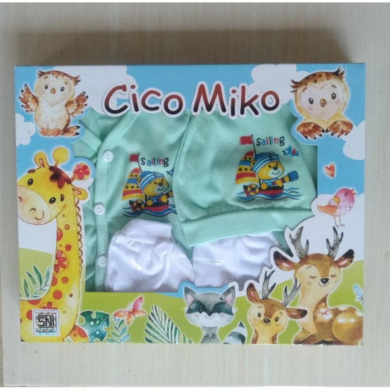 Baju set bayi kotak / Baju set cico mico