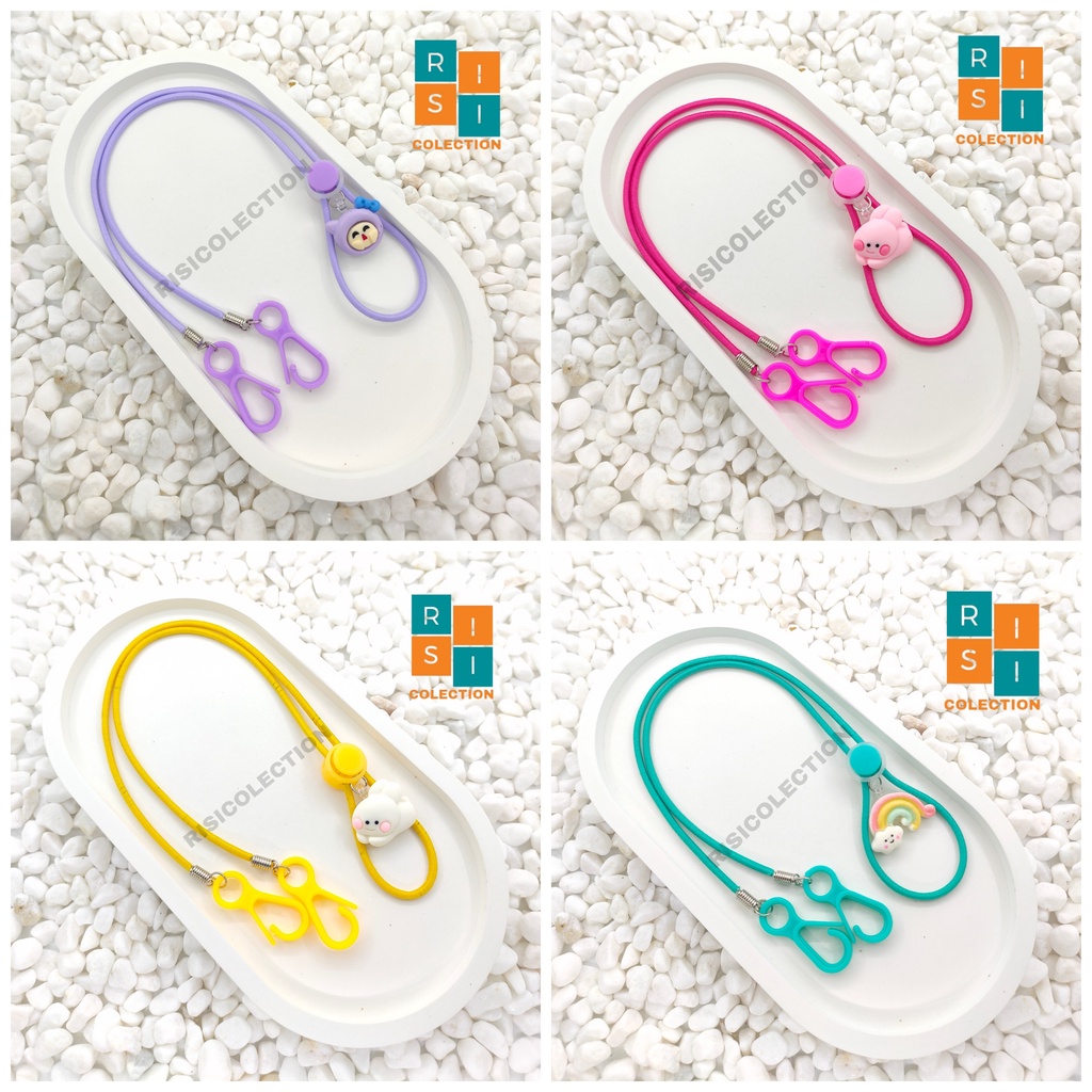 Tali Kalung Konektor Strap Masker Anak CUSTOM NAMA Perempuan Dan Laki Laki