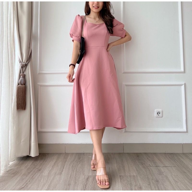 Toply Shop Dres wanita Hyuna / Gaun wanita elegant pesta / pakaian wanita terbaru