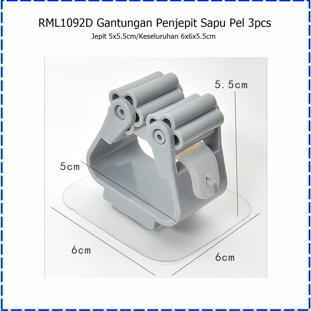 RML1092D Gantungan Penjepit/Pengait SapuPel Isi 3pcs