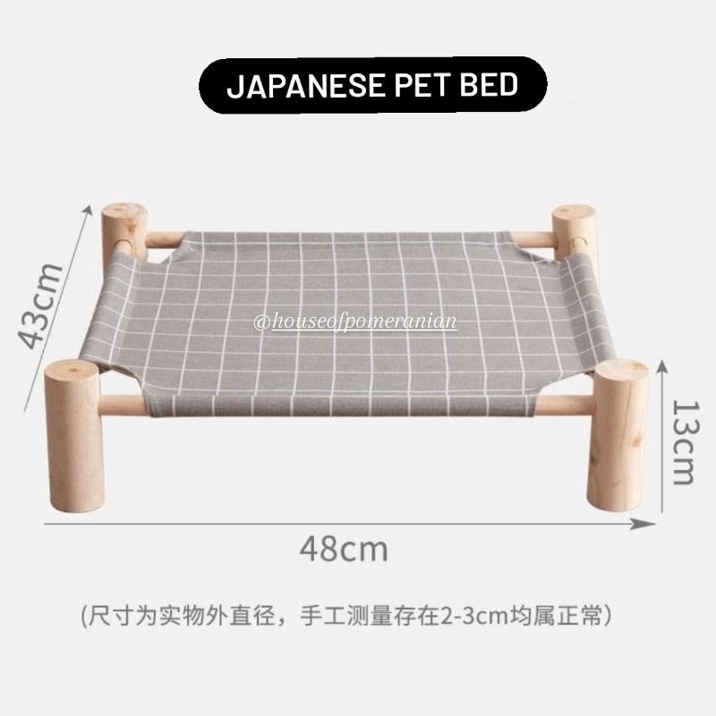 pet bed wooden tempat tidur anjing kucing dog cat ranjang kasur kayu japan style