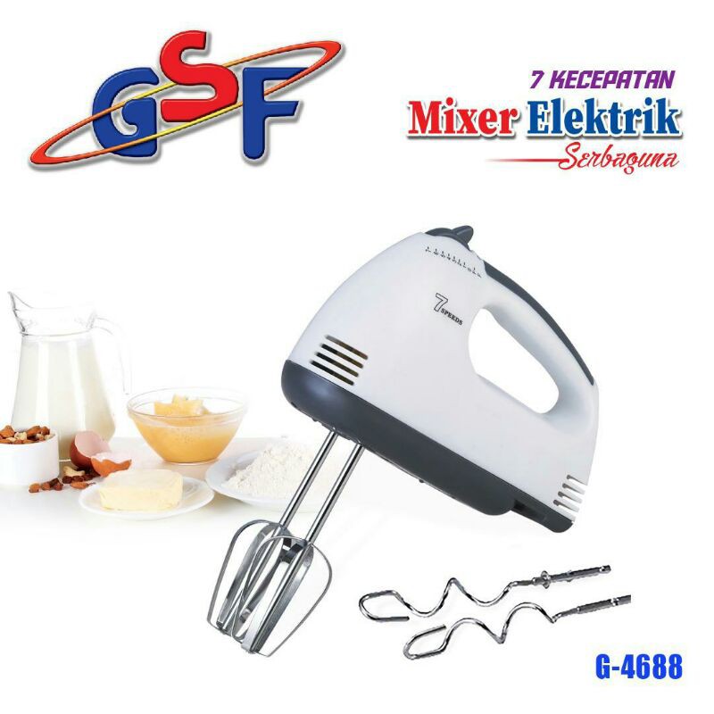 MIXER ELEKTRIK GSF-4688/HAND MIXER 7 SPEED PUTARAN