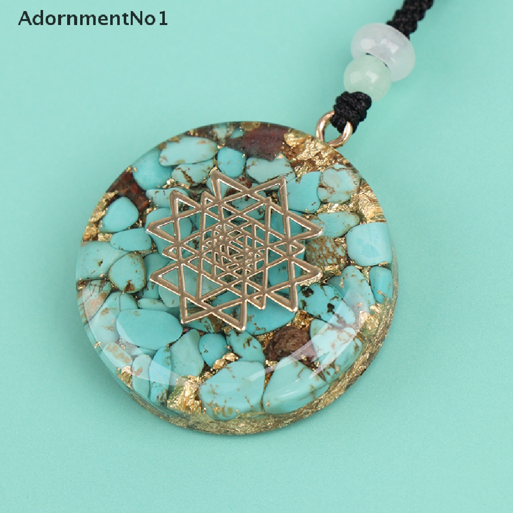 (AdornmentNo1) Orgonite Liontin Batu Chakra Sacred Sri Yantra Orgonite Untuk Aksesoris Kalung / Perhiasan