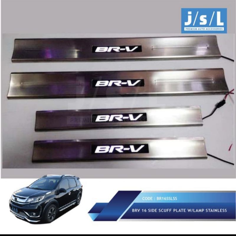 sillplate samping Honda BRV stainless with lamp jsl