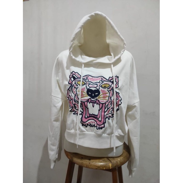 Hoodie Sweater KENZO - hoodie crop putih