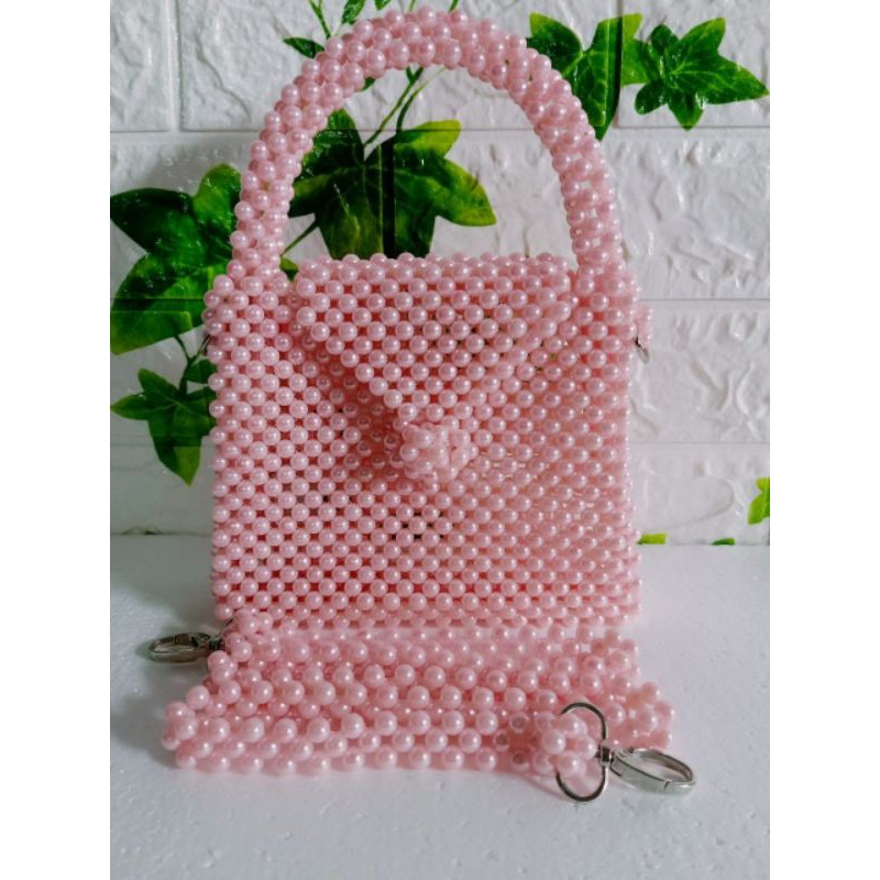 Tas manik-manik (pink glossy)