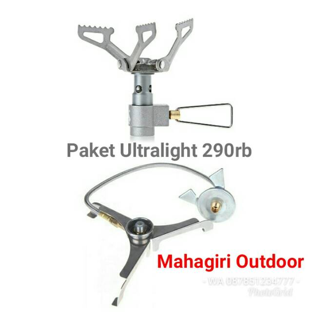 Paket Ultralight kompor brs3000t plus adaptor adapter tripod selang stove brs-3000t brs3000