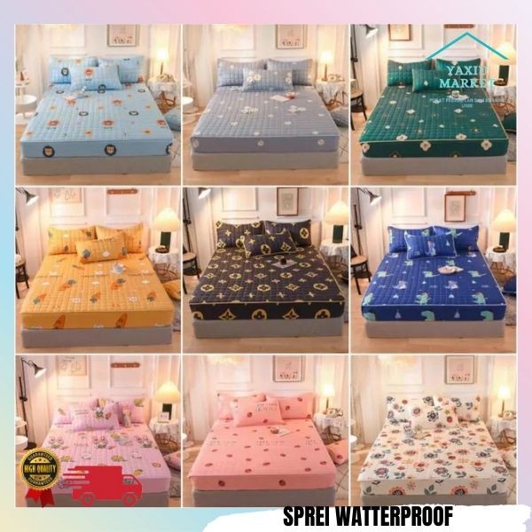 Sprei Waterproof / Sprei Protector bermotif / Sprei anti air ukuran 180x200CM SPREI WATERPROOF-3
