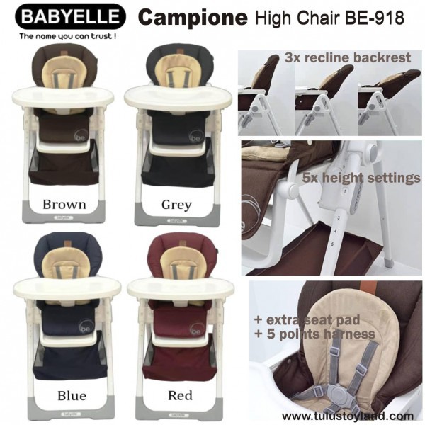 Babyelle High Chair Campione Kursi  Makan  Bayi  Baby Elle  