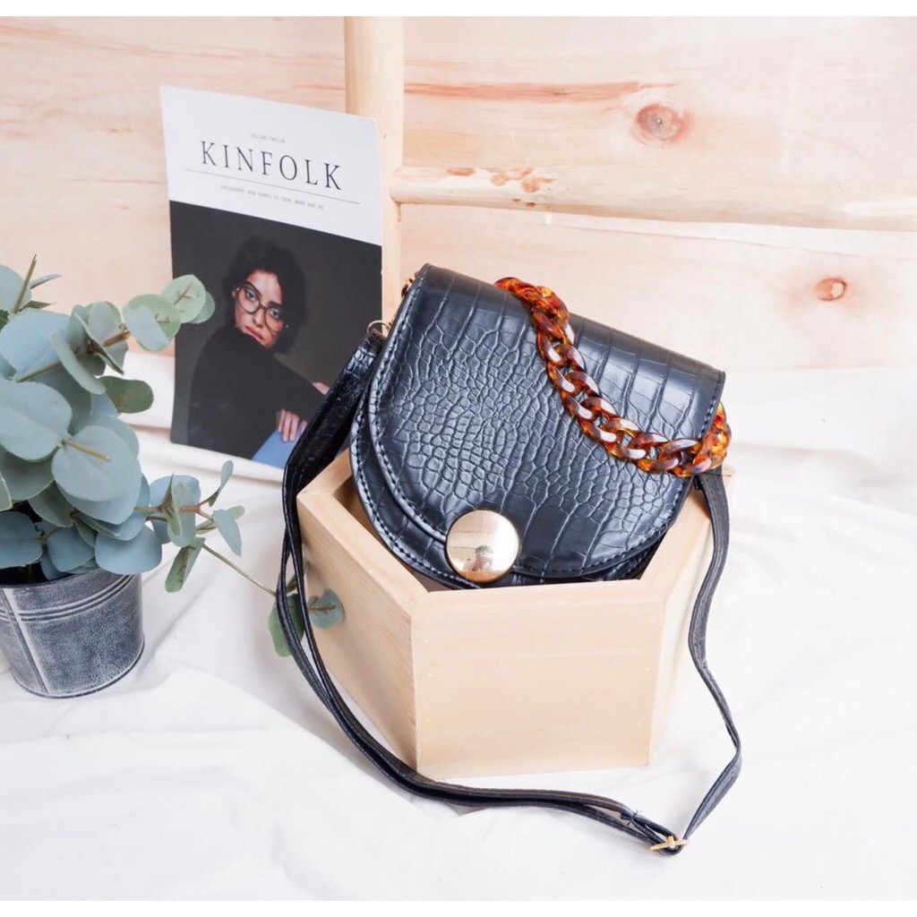 READY STOK-SIAP KIRIM-ACRILIC CROCO BAG