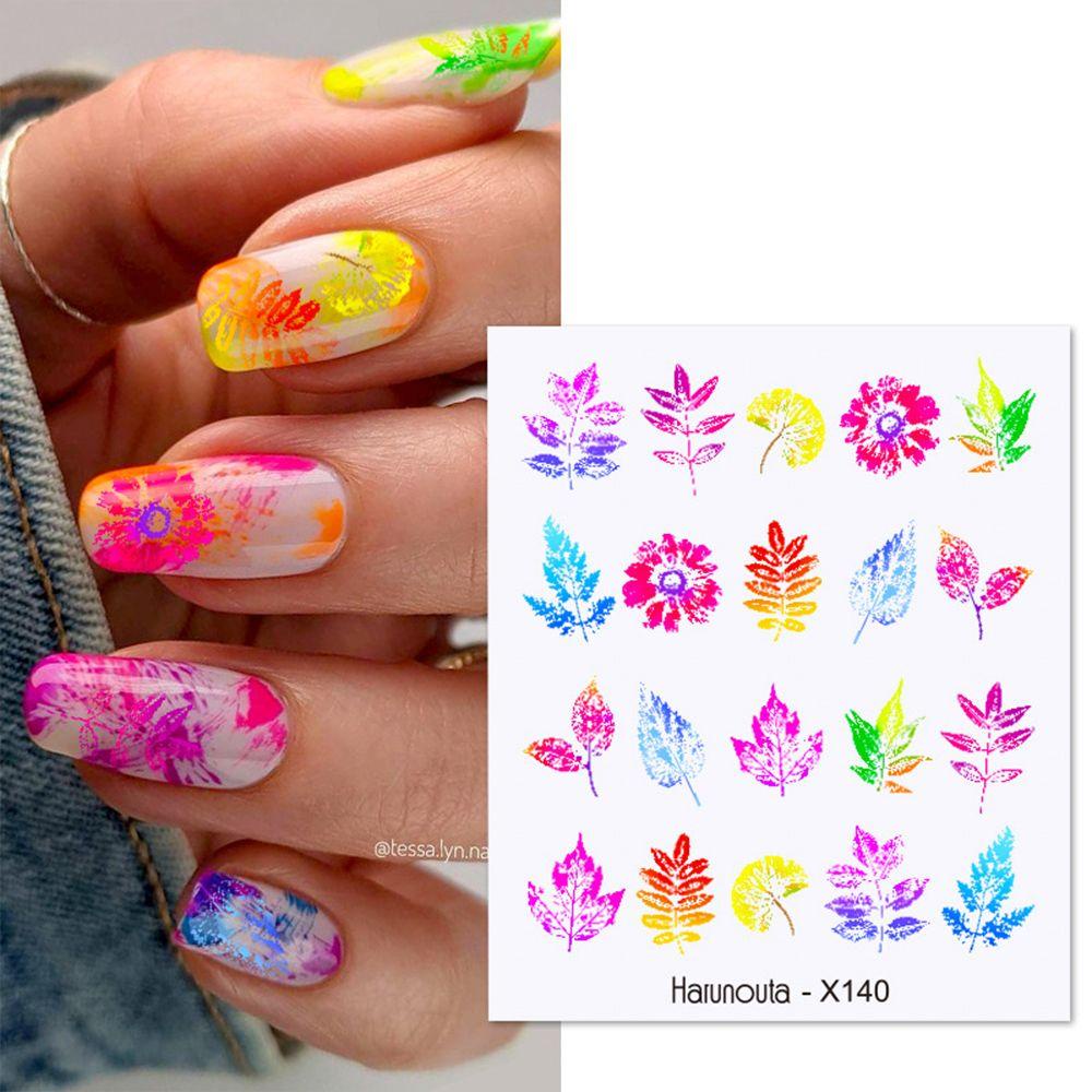 Mxbeauty Self-adhesive Nail Decals Musim Semi Sederhana DIY Nail Art Dekorasi Green Them Nail Sliders Manicuring Sticker