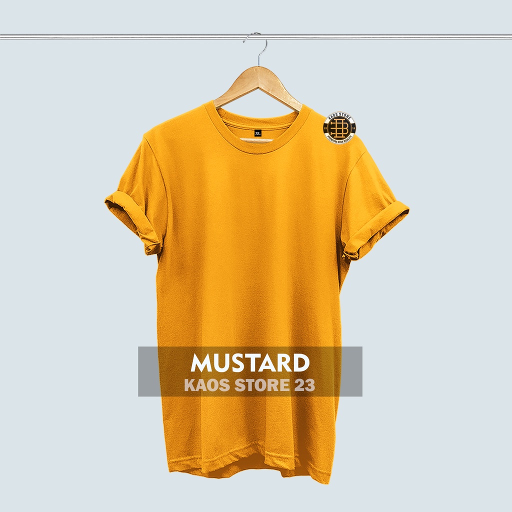 KAOS POLOS PRIA COTTON COMBED 30S-Mustard