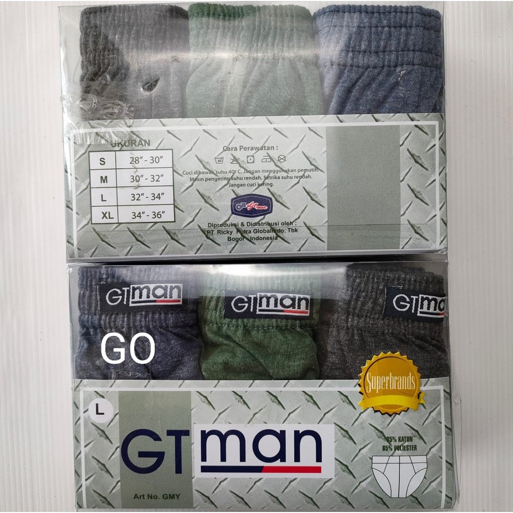 gos GT MAN &amp; RICSONY CELANA DALAM PRIA ISI 3 GMY Celana Dalam Pria GTman Original GMX CD GT man Pakaian Dalam