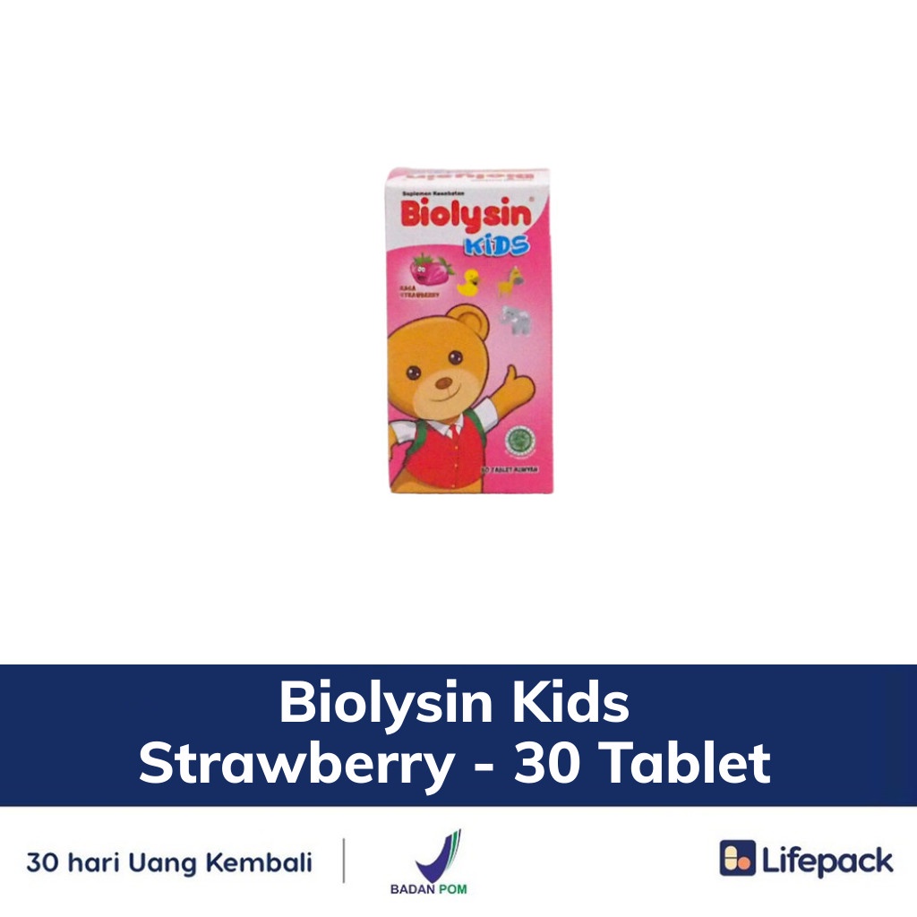 Biolysin Kids Blackcurrent - 30 Tablet - Vitamin Tablet Hisap Anak - JOVEE-Strawberry
