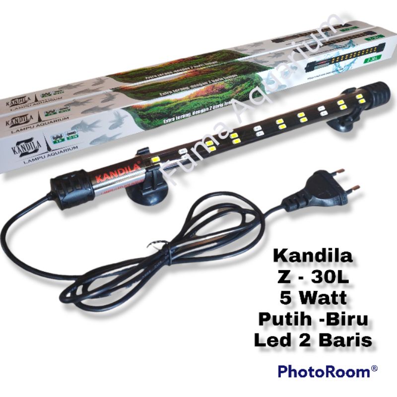 Jual Lampu Aquarium Led Celup Kandila Z 30L Extra Terang Dengan T4 LED 2 Baris Lampu Nyala Putih