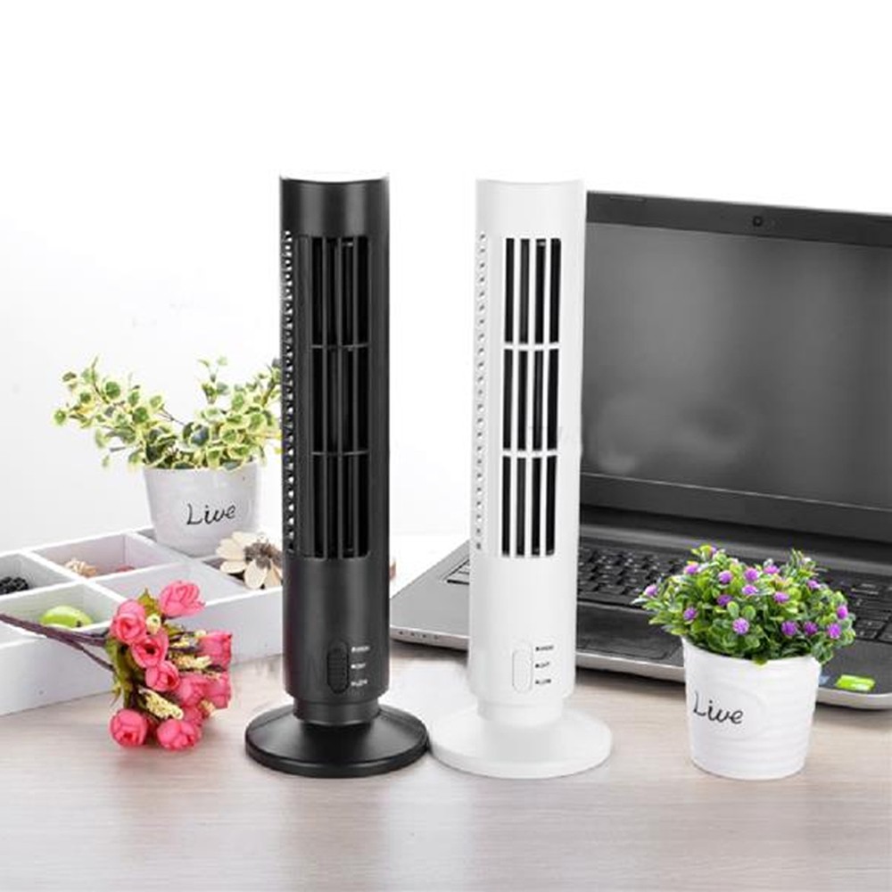 Usb Vertical Bladeless Fan Mini Air Conditioner Fan Desk Cooling Tower Fan Lamp With Mini Speaker Shopee Indonesia