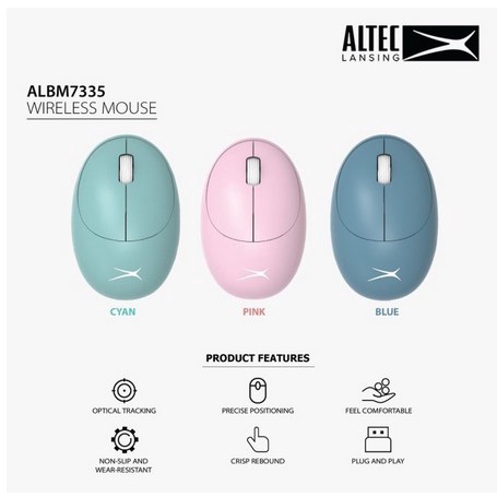 ITSTORE Altec Lansing Mouse Wireless Dual Mode ALBM7335 Bluetooth ALBM 7335 ALBM-7335 Free Include Baterai