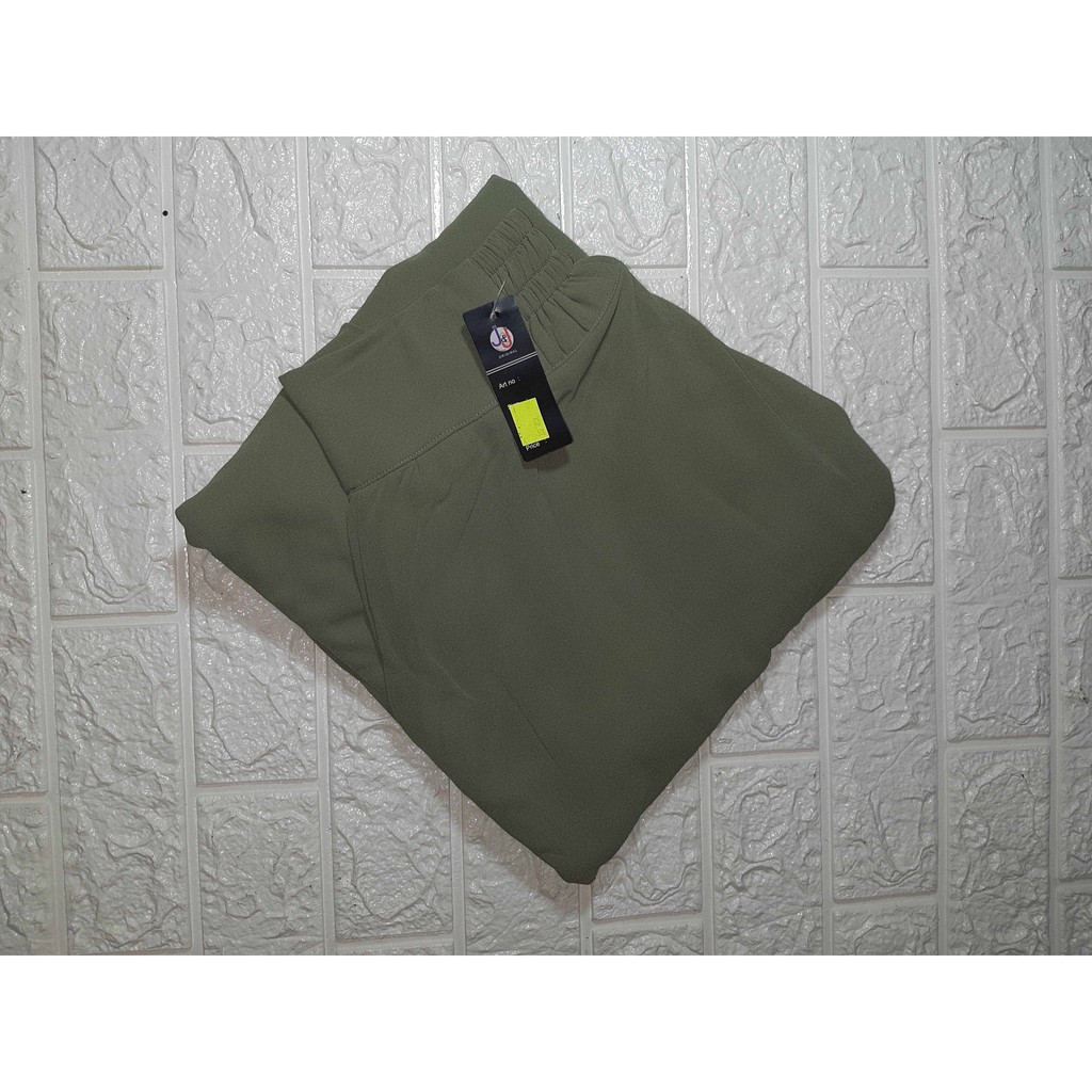 Celana Kulot Payung Ceruty (full furing ) Kulot Wanita Kulot Jumbo Kulot Panjang Hazell Collection-Hijau Pupus