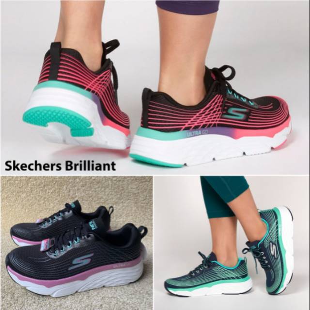 SKECHER / SEPATU SKECHER/ SKECHER MAX CUSHIONING ELITE - BRILIANT - Navy Toska, 36