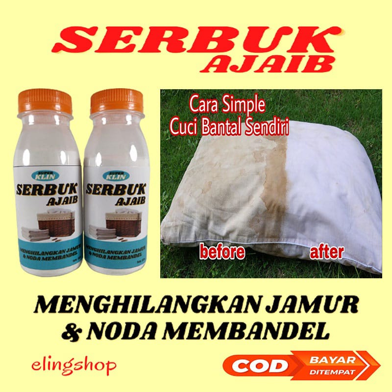 Serbuk Ajaib Pembersih Penghilang Serbaguna Noda Jamur Pemutih Kain Baju Pakaian Membandel Ampuh