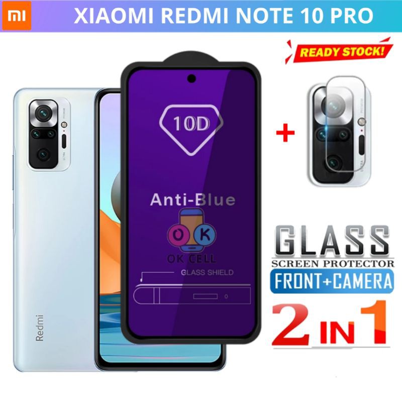 2IN Tempered Glass Anti Blue light Layar Kamera Redmi Note 10 Pro - Tg Anti Radiasi Redmi Note 10pro