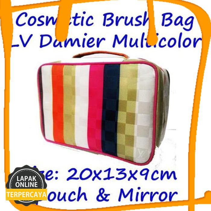 Hot Item Cbb Lv Damier Multicolor (Cosmetic Brush Bag) Tas Kosmetik 5 Pouch Jaminan Mutu