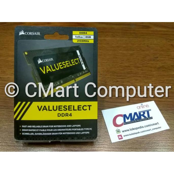 CORSAIR 8GB DDR4 2133 MHZ SODIMM MEMORY RAM LAPTOP CMSO8GX4M1A2133C15