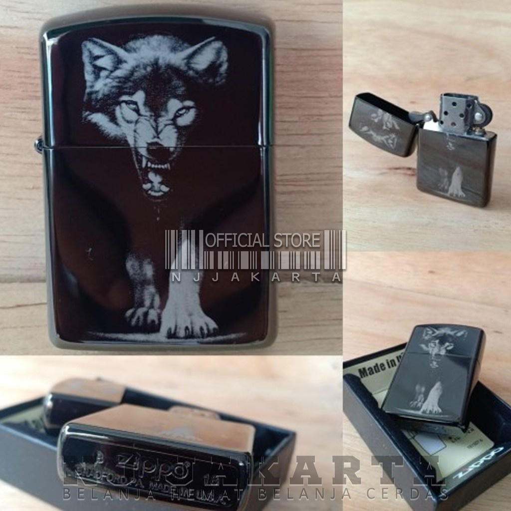 KOREK API ZIPPO SRIGALA / ZIPPO BLACK ICE WOLF