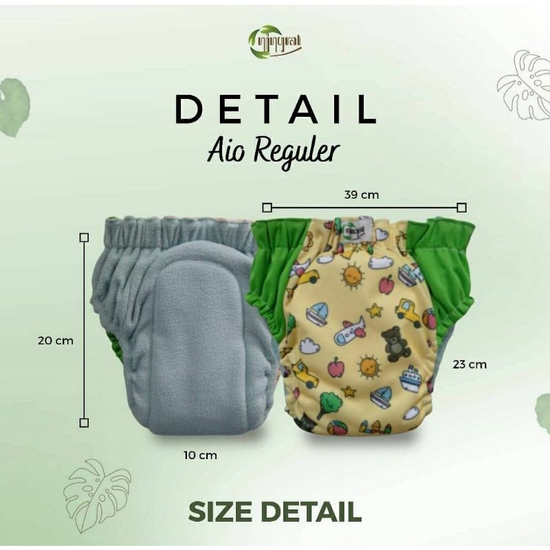 NINGRAT Clodi AIO Pull UP Pants Size Reguler atau Jumbo Celana Popok Kain Pampers Cuci Ulang Cloth Diaper Training Pants