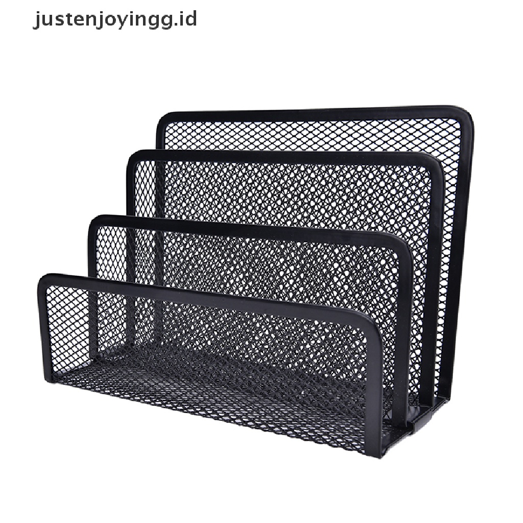 Rak Holder Penyimpanan File Kertas Surat Bahan Mesh Warna Hitam Untuk Desktop Kantor