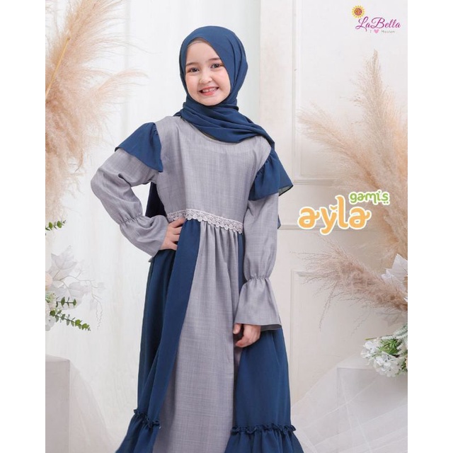Gamis Anak Ayla Abu Abu(2)