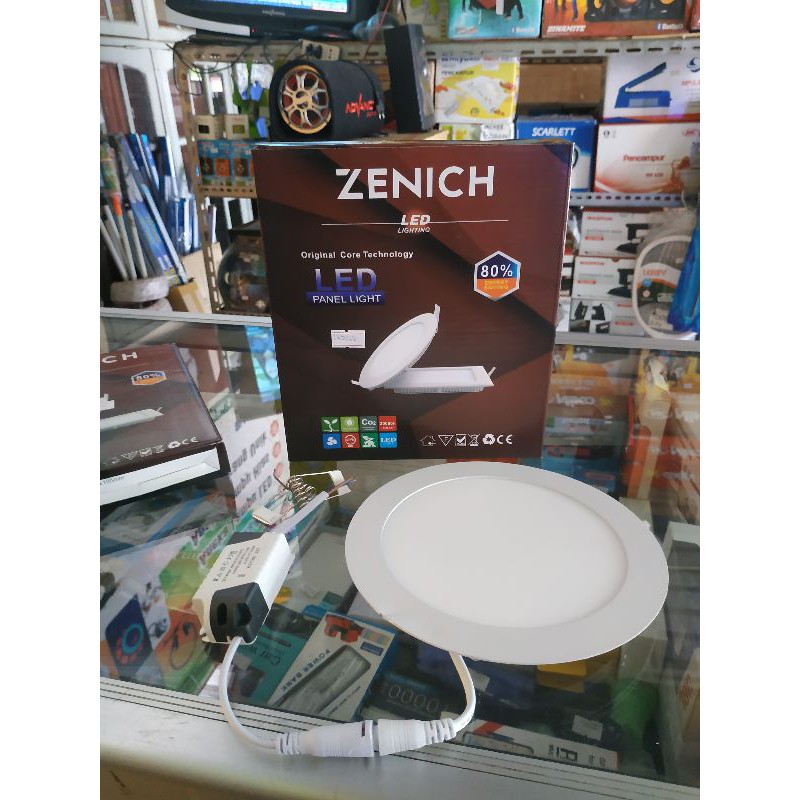 Lampu led panel 12w 12watt LED downlight zenich garansi 1th AC 220 langsung pasang