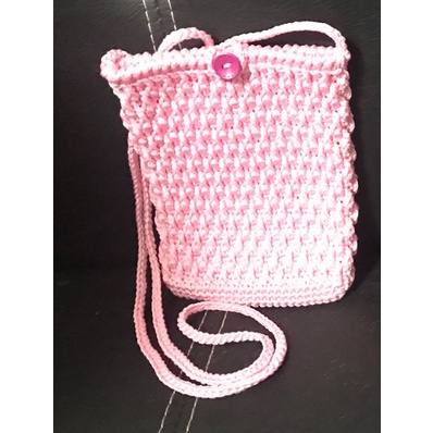 Tas rajut mini, asli rajutan tangan, Tas HP