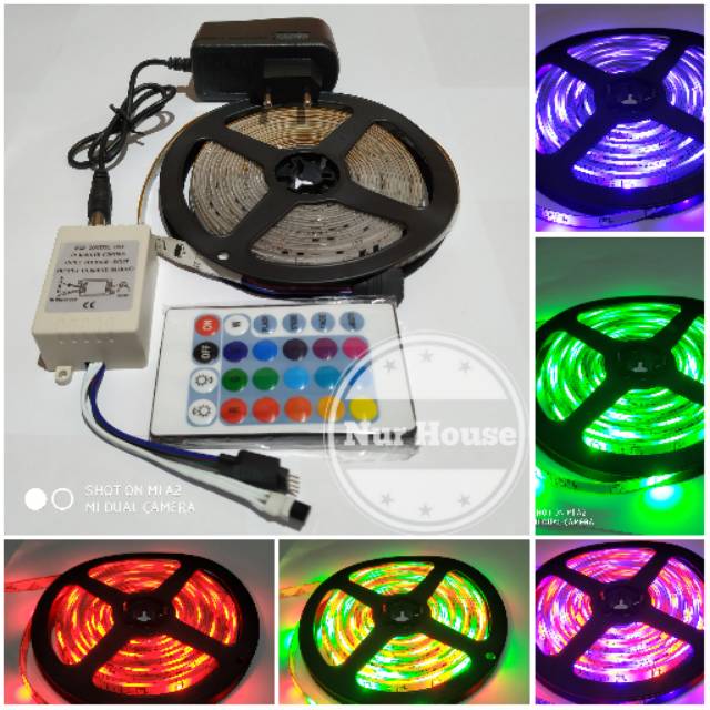 LED STRIP RGB 5 METER DENGAN REMOT KONTROL LAMPU HIAS WARNA WARNI