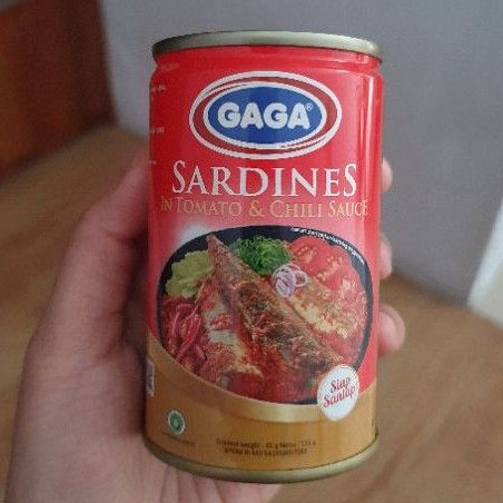 

Gaga Sardines / makanan kaleng ikan sarden saus tomat & chili 155gr.