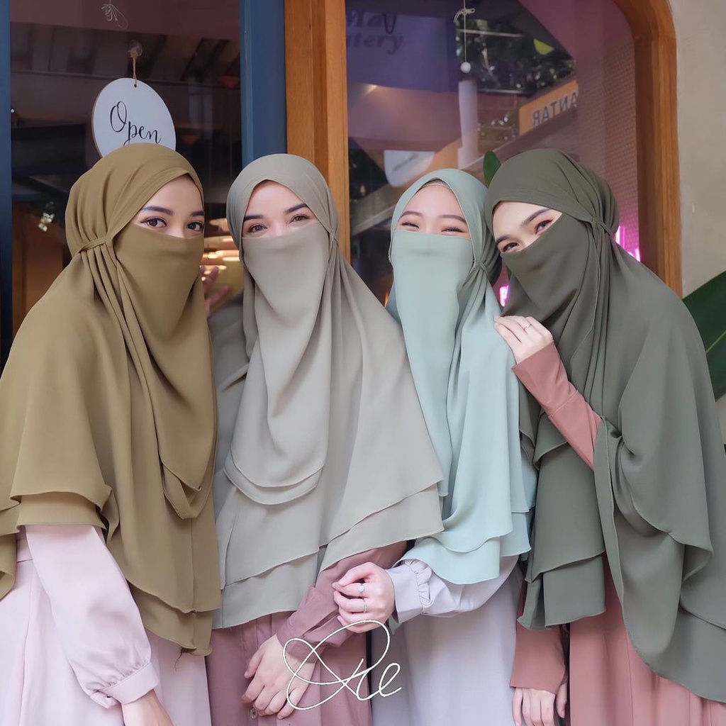 Jilbab JUmbo Khimar Tali Bergo Jasmine Khimar Syari / Khimar Polos