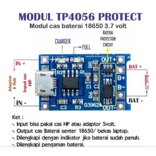 Modul Cas Baterai Lithium 18650 Micro USB TP4056 Charging Charge Protection