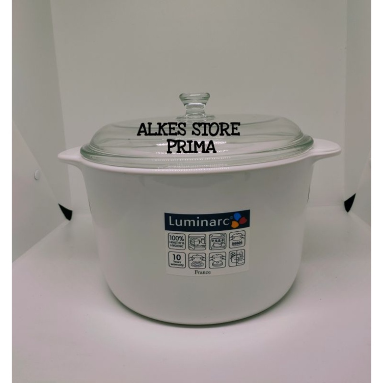 Panci Kaca Tahan Panas Luminarc Vitro Vitroline 3L + Lid Transparan