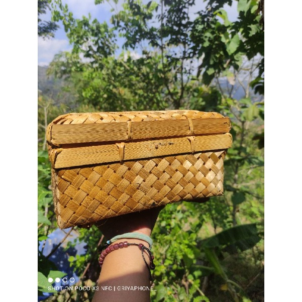 KERANJANG SOKASE BAMBU KOTAK /WADAH HEMPERS ANYAMAN BAMBU UNIK MURAH