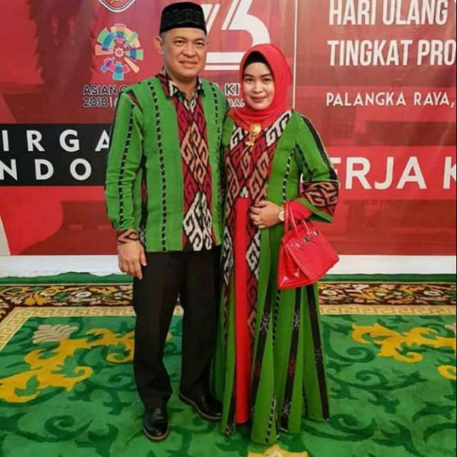 Cople baju tenun motif toraja green A$4