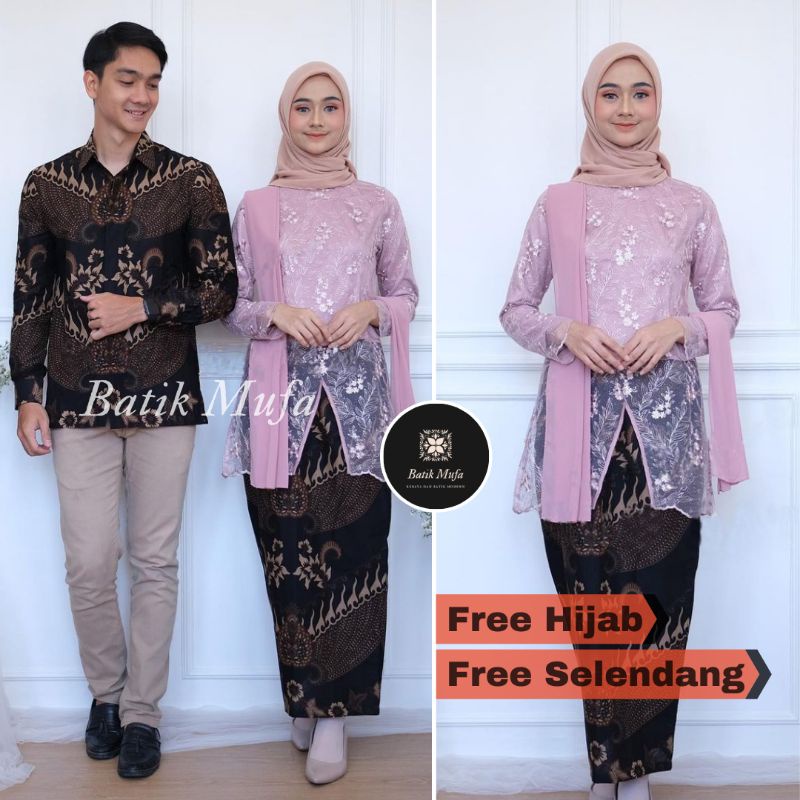 kebaya batik couple ALDIVA Dusty (GRATIS HIJAB) | KEBAYA MODERN Kebaya wisuda kebaya lamaran