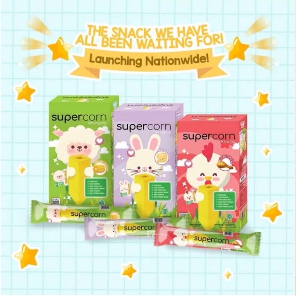 

Supercorn Stik Jagung Bebas MSG isi 12 / Camilan Snack Corn Stick