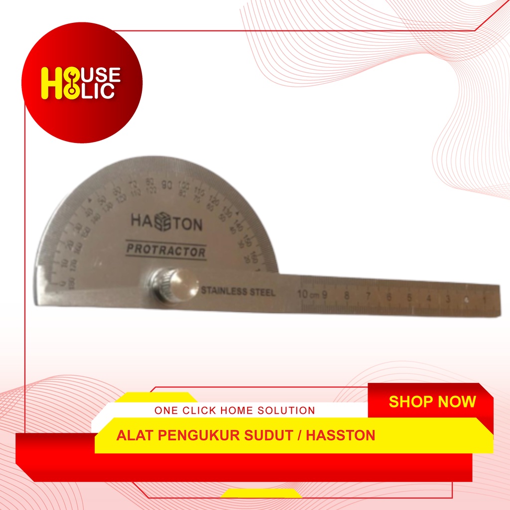 

HASSTON Alat Ukur Sudut / Penggaris Busur Derajat Protractor 0100-001