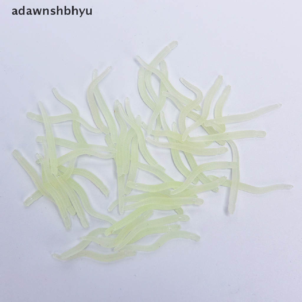 Adawnshbhyu 50Pcs Simulasi Cacing Tanah 35mm Umpan Pancing Buatan Tackle Umpan Lembut