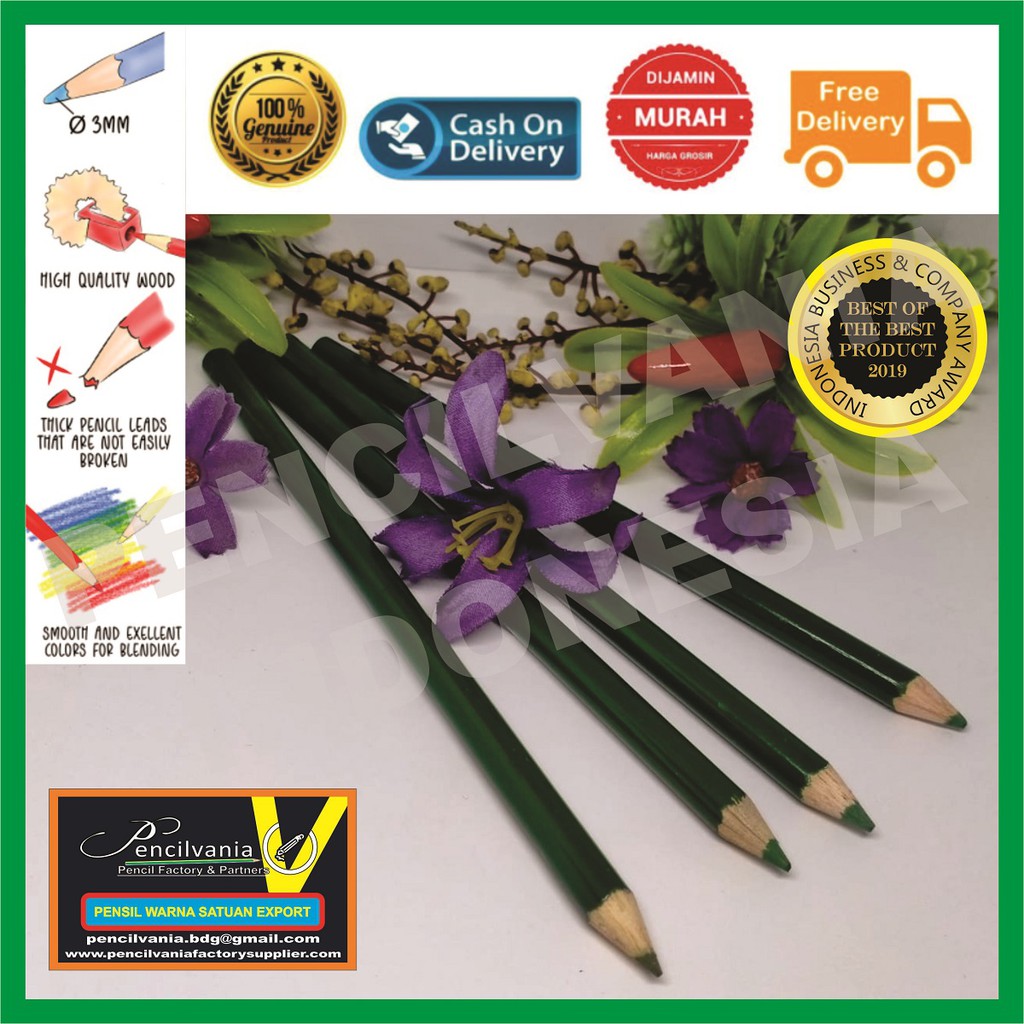 

PENSIL WARNA HIJAU TUA Satuan Panjang Set Murah Rekomendasi Recomended Color Pencil Dark Green