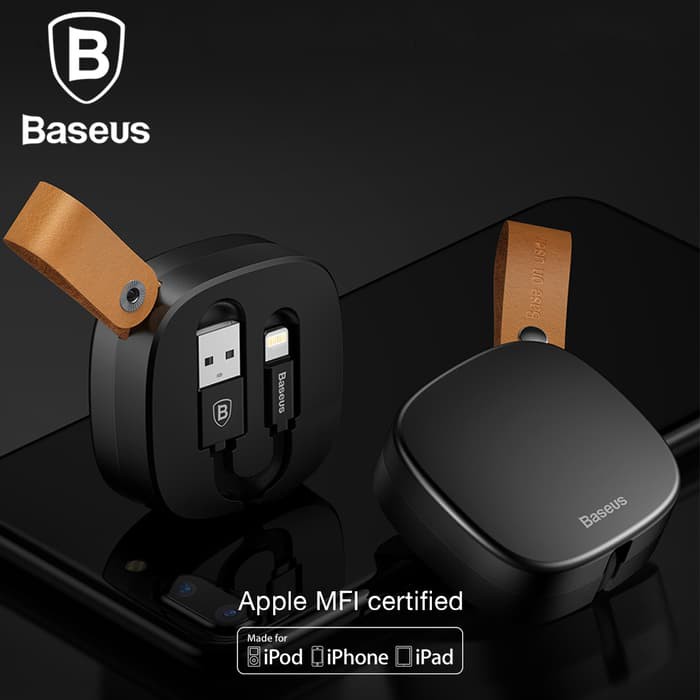 KABEL DATA IPHONE BERSERTIFIKAT MFI BASEUS LIGHTNING CABLE 71CM - Hitam