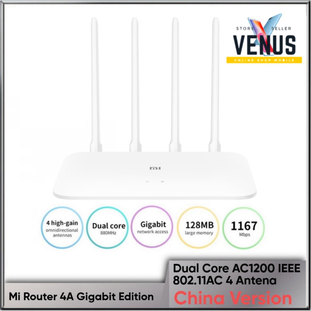 Mi Router 4A Gigabite AC1200 IEEE 802.11AC 4 Antena