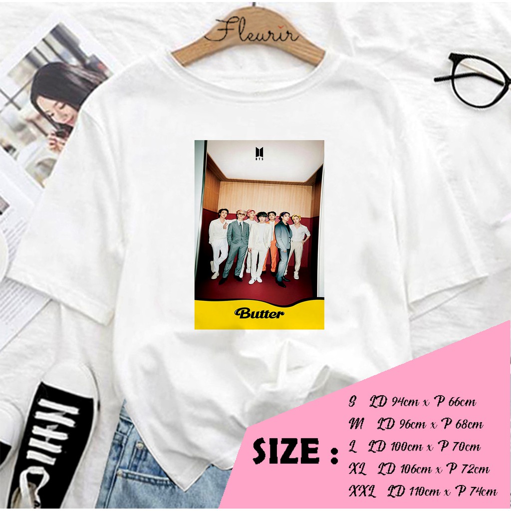 FLEURIR - KAOS  BUTTER ALL KPOP KAOS OVERSIZE KATUN KAOS WANITA DEWASA TUMBLR TEE UNISEX JUMBO