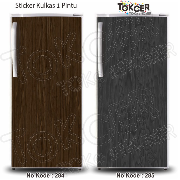 Stiker Kulkas 1 Pintu dan 2 Pintu Motif KAYU