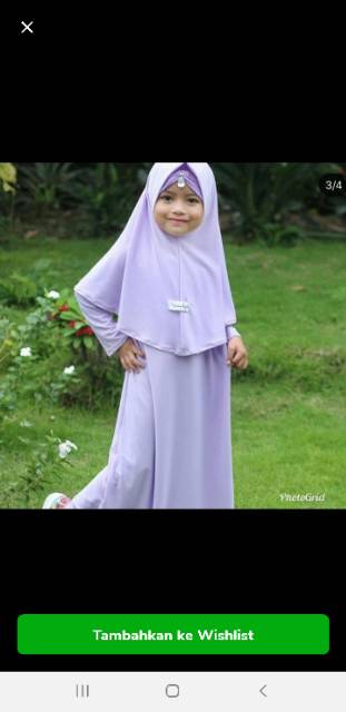 Gamis anak jersey polos fashion murah bagus good quality UKURAN S